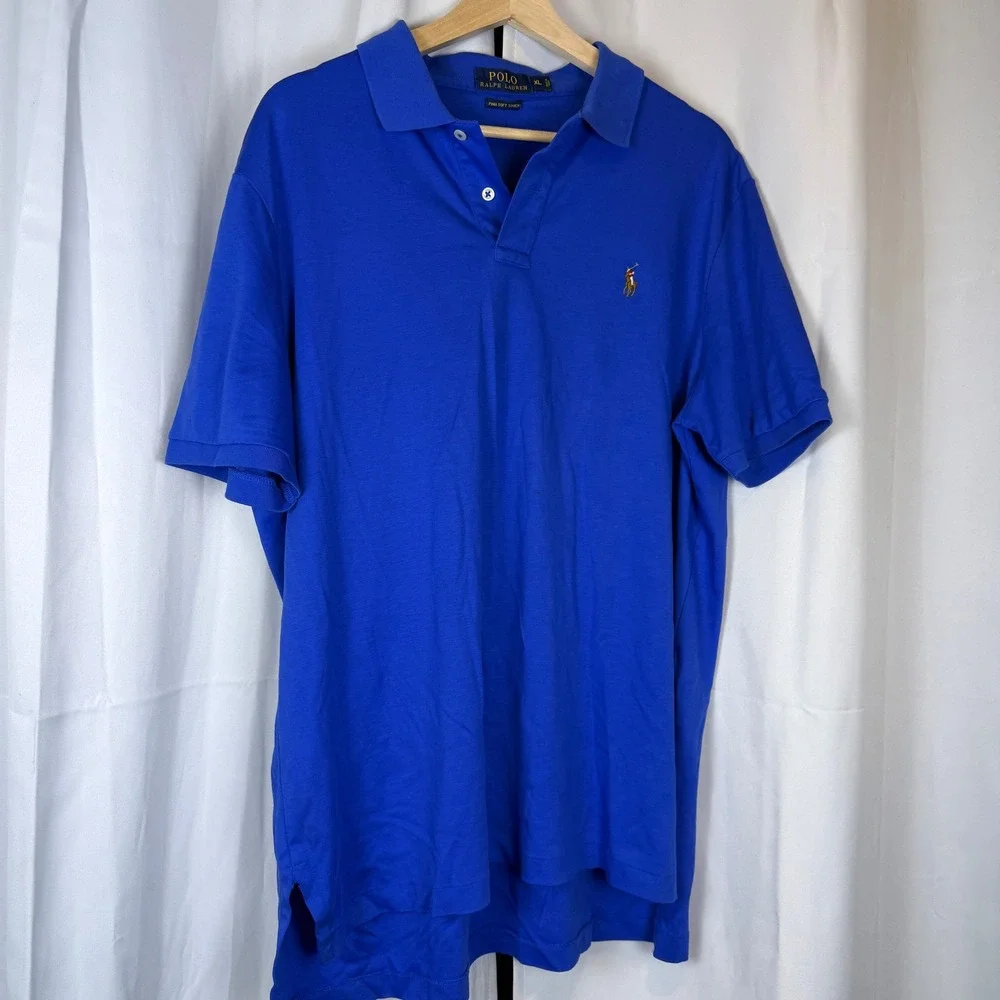 Polo Ralph Lauren Mens XL Royal Blue Pima Soft Touch Cotton Short Sleeve Polo